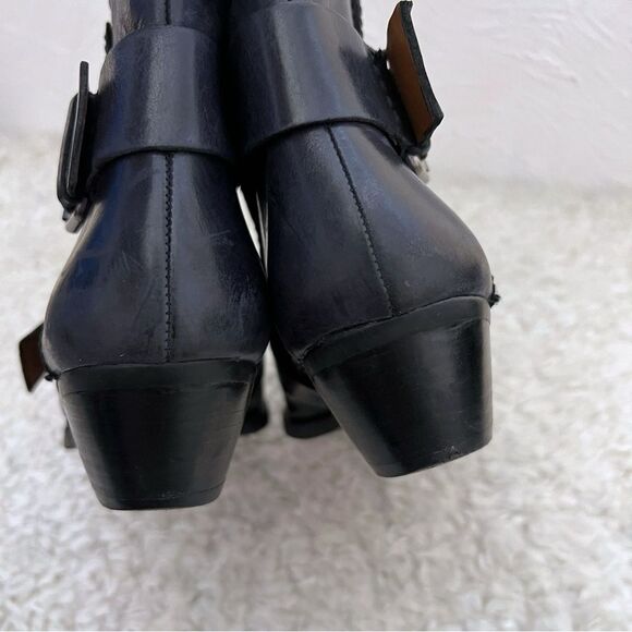 Nine West  Vasabady Black Leather Ankle Booties Vintage America Collection SZ 8 - Picture 7 of 11